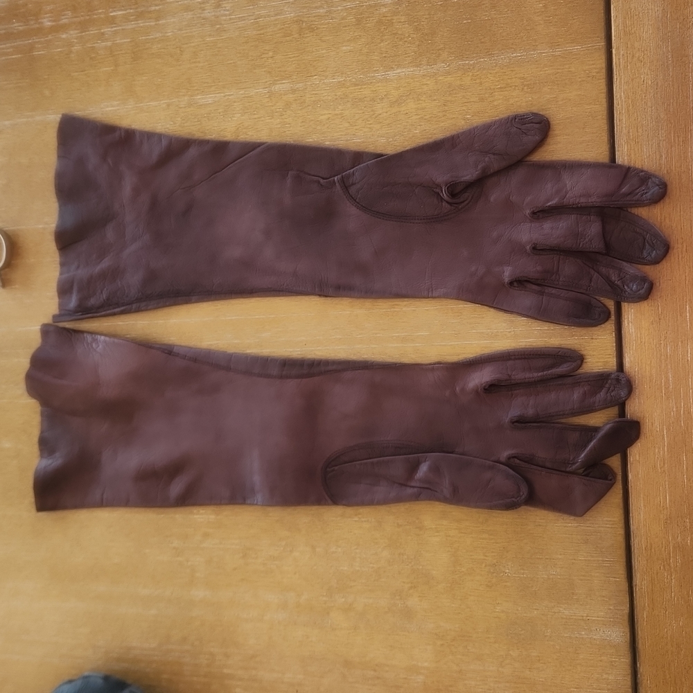 VINTAGE REAL KID LEATHER GLOVES.  MADE FOR A & S - Picture 7 of 12